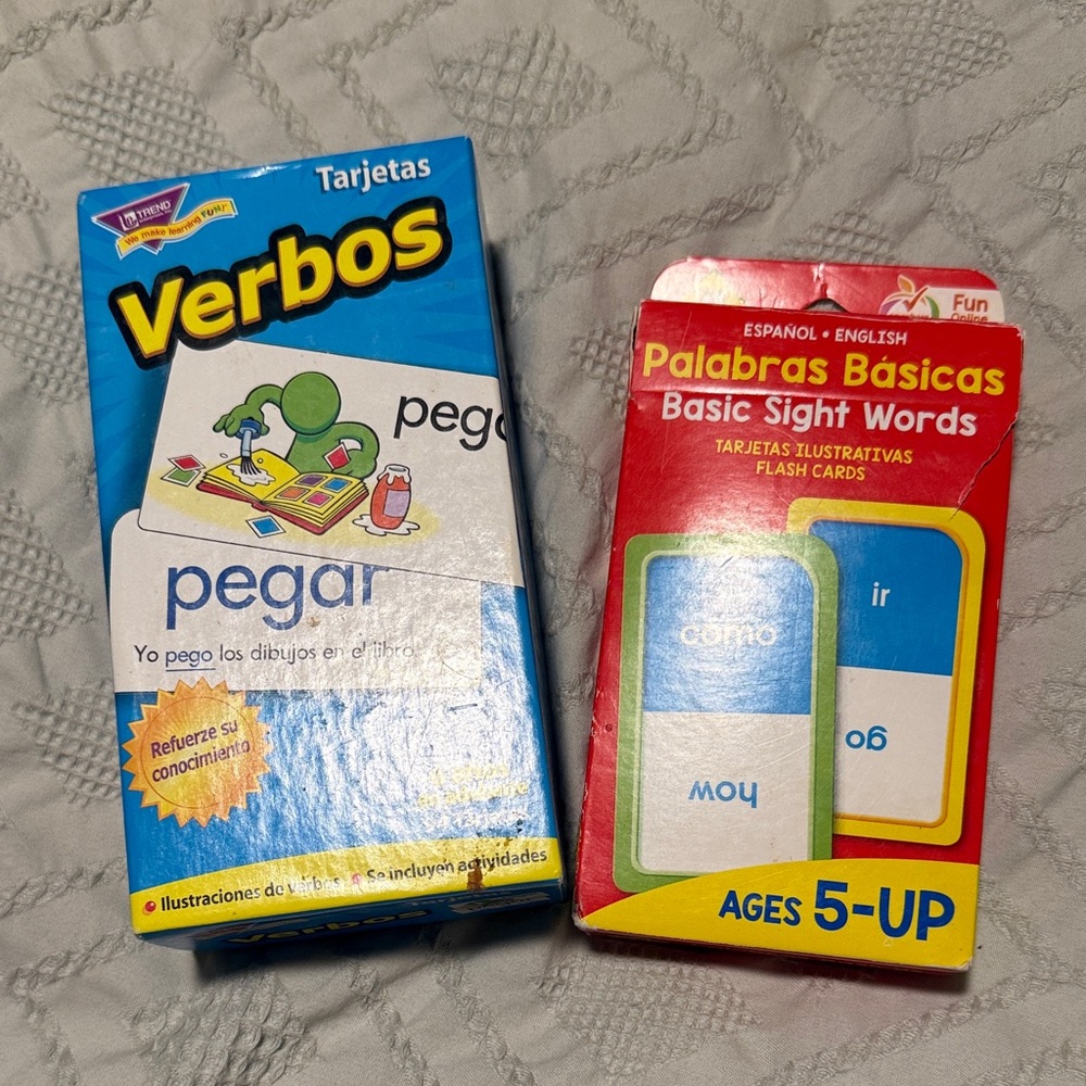 Spanish Verb and Basic Sight Words Flash Cards